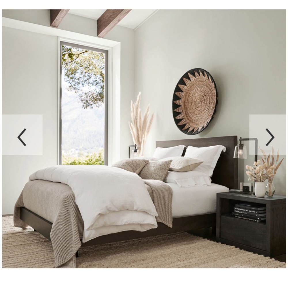 POTTERY BARN Size Queen 100% Belgian Linen Duvet Cover ButtonClose Dark Flax NEW